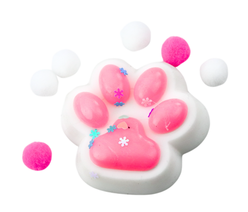 Cat Paw Anti-Stress Sensory Squishy White-Pink