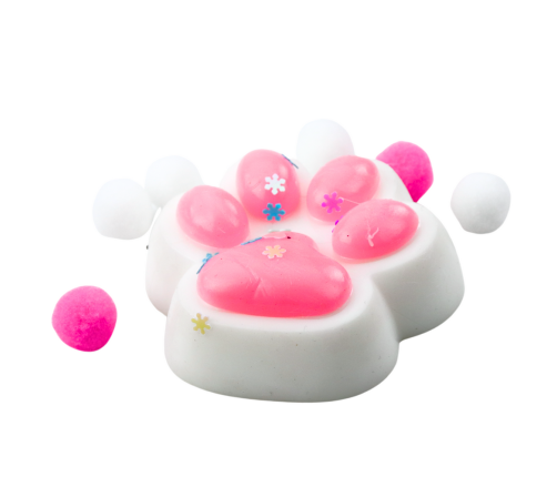 Cat Paw Anti-Stress Sensory Squishy White-Pink