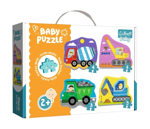 Puzzle - Baby Classic - Construction Vehicles - Trefl Baby 36072