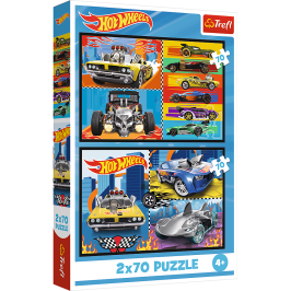 Puzzle - 2x70 - Cars - Hot Wheels Trefl 34442