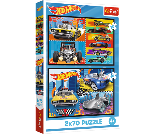 Puzzle - 2x70 - Cars - Hot Wheels Trefl 34442