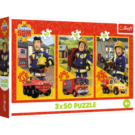 Puzzle - 3x50 - Fireman Sam Fire Station Crew Trefl 34880 Puzzle - 3x50 - Fireman Sam Fire Station Crew Trefl 34880