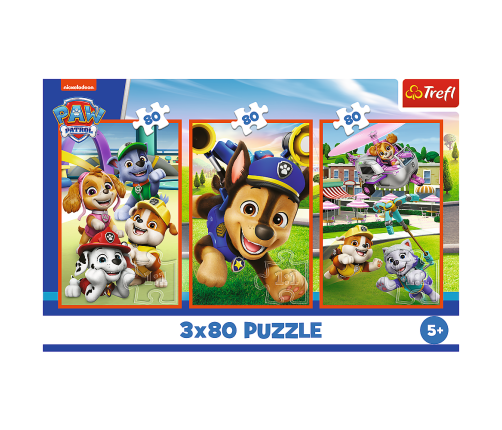 Puzzle - 3x80 - Dog Pack Paw Patrol Trefl 34886