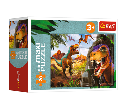 Puzzle - miniMaxi - Discover the world of dinosaurs - Trefl 56036