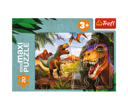Puzzle - miniMaxi - Discover the world of dinosaurs - Trefl 56036