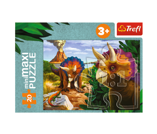 Puzzle - miniMaxi - Discover the world of dinosaurs - Trefl 56036