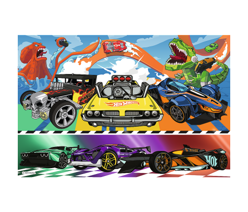 Puzzle - 100 - Speeding cars - Hot Wheels Trefl 16466