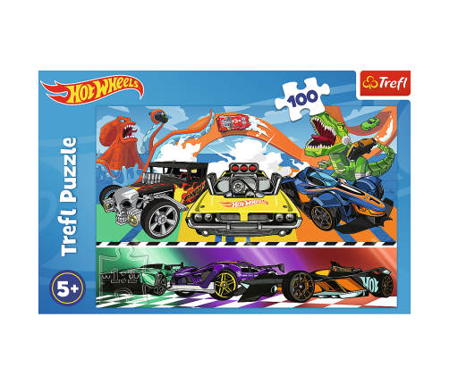Puzzle - 100 - Speeding cars - Hot Wheels Trefl 16466