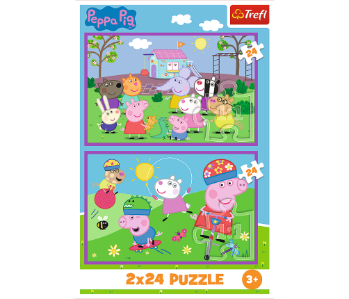Puzzle - 2x24 - Peppa on the playground - Peppa Pig 34435
