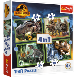 Puzzle - 4in1 - Dangerous dinosaurs - Universal Jurassic World Trefl 34607