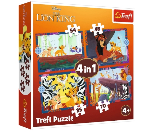 Puzzle - "4 in 1" - Brave Lion King / Disney Lion King Trefl 34653