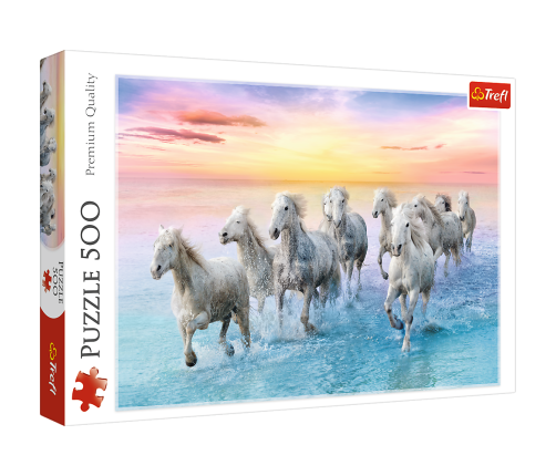 Puzzle 500 pcs. White horses galloping Trefl 37289