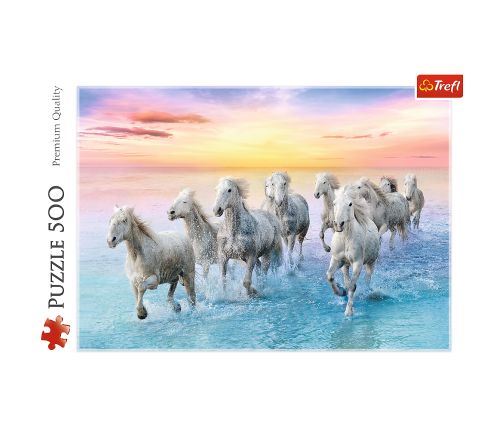 Puzzle 500 pcs. White horses galloping Trefl 37289