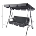 Three-person Garden Swing Rocking Cushions Mattress Gray