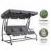 Four-person Garden Swing Rocking Chair Freestanding Canopy Gray