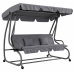 Four-person Garden Swing Rocking Chair Freestanding Canopy Gray