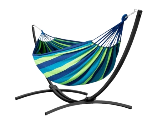 Garden Hammock with Frame for Two People, Green and Blue, 200x120