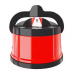 Knife and Scissor Sharpener with Suction Cup and Locking Lever Red