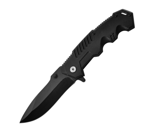 Survival Tactical Hunting Folding Knife Liner Lock Steel Black