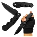 Survival Tactical Hunting Folding Knife Liner Lock Steel Black
