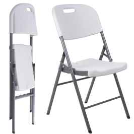 Folding Catering Banquet Chair White 84x50x46 cm
