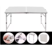 Folding Camping Table Adjustable Aluminum White 120x60cm