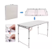Folding Camping Table Adjustable Aluminum White 120x60cm
