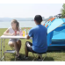 Folding Camping Table Adjustable Aluminum White 120x60cm