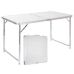 Folding Camping Table Adjustable Aluminum White 120x60cm