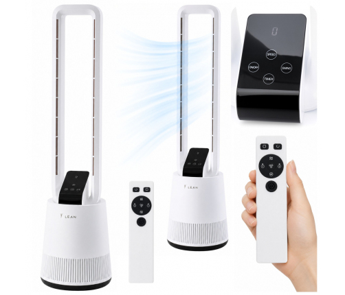 Bladeless Floor Fan Oscillation Timer LCD Display REMOTE CONTROL