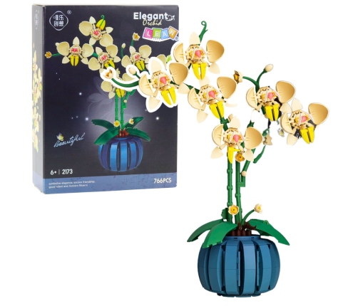 Orchid Construction Blocks Orchid in a Pot Yellow 766 pcs.