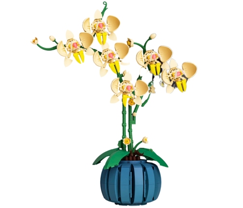 Orchid Construction Blocks Orchid in a Pot Yellow 766 pcs.