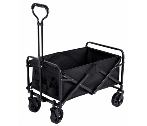 Foldable Garden Beach Transport Cart Black 120L