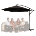 Side Garden Umbrella with Adjustable Tilt Cover 350 x 250cm Black