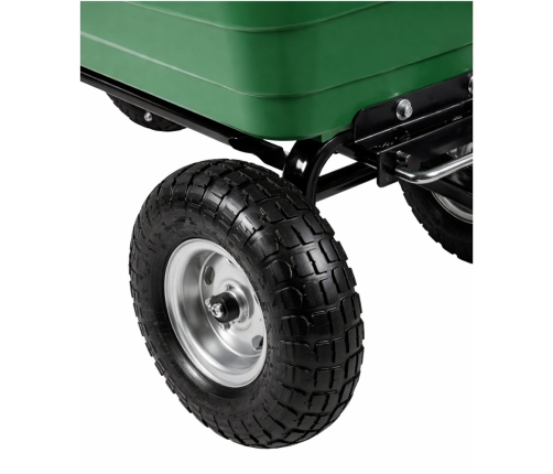 Garden Transport Cart Removable Tilting Tray Green 120 kg