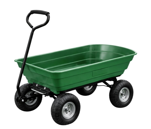 Garden Transport Cart Removable Tilting Tray Green 120 kg