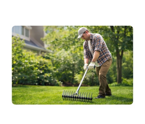 Manual Garden Lawn Aerator Scarifier Double-sided LEAN 34 cm