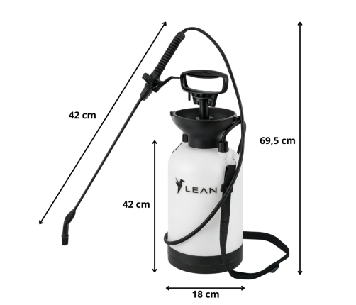 Manual Pressure Sprayer for Watering, Fertilizing, Spraying LEAN 5L