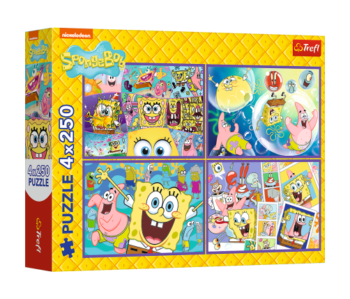 Puzzle - 4x250 - SpongeBob's Crazy World Trefl 13342