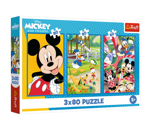 Puzzle - 3x80 - Mickey Mouse Team Trefl 34887