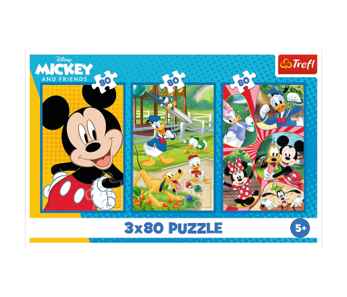 Puzzle - 3x80 - Mickey Mouse Team Trefl 34887