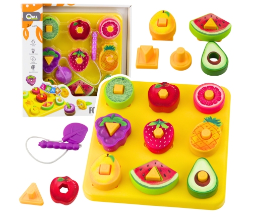 Educational Puzzle For Children Geometric Fruits Interlacing