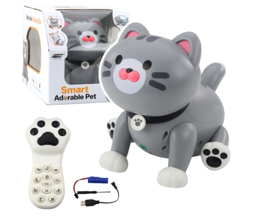 Interactive Robot Kitten Remote Controlled RC Remote Control Gray