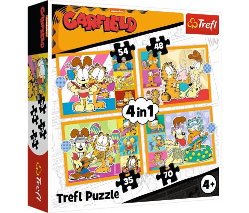 Puzzle 4-in-1 – Garfield Loves Lasagna – Trefl 34673
