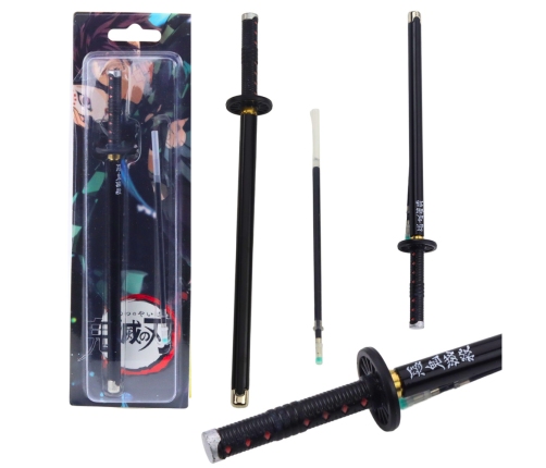 Katana Sword Anime Ballpoint Pen Metal Black Ink Replaceable Refill Black