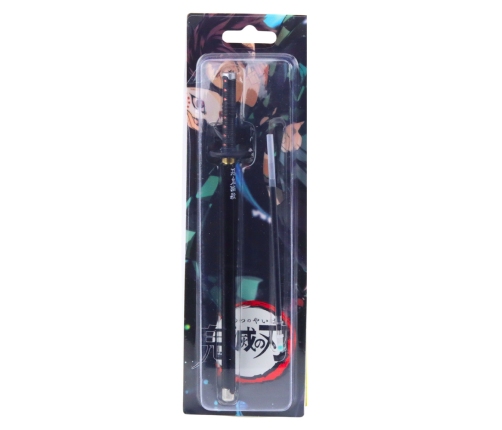 Katana Sword Anime Ballpoint Pen Metal Black Ink Replaceable Refill Black