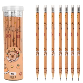 Set of HB Graphite Pencils with Capybara Eraser in a Tube 30 pcs.