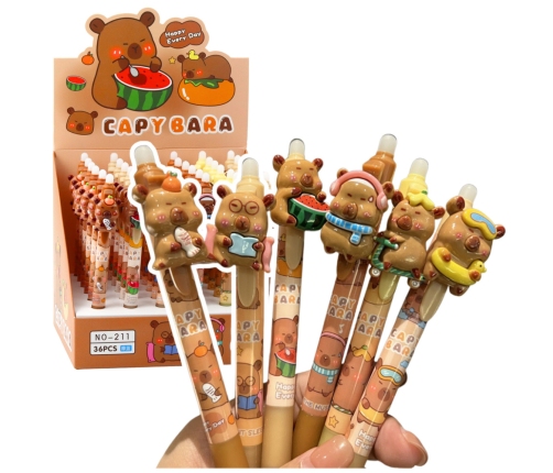 Capybara 3D Blue Ink Automatic Pen with Eraser