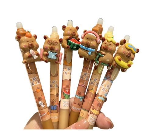 Capybara 3D Blue Ink Automatic Pen with Eraser