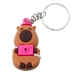 Capybara Keychain Pendant With Turtle Camera In Bathtub Circle Mix